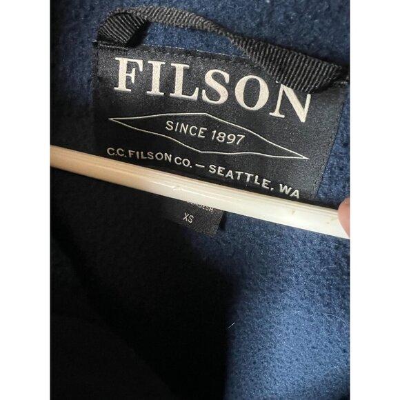 CC Filson Spire Fleece Pullover Hoodie 1/4 Granite Spire Zip Jacket Mens XS Blue - Picture 3 of 6